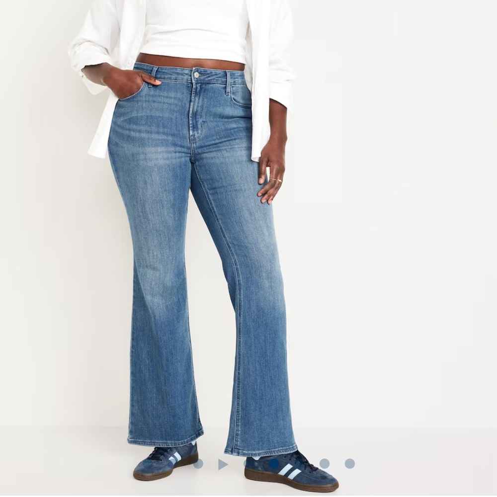 NWT Old Navy Wow Flare High Rise Medium Wash Blue Denim Jeans Size 12P